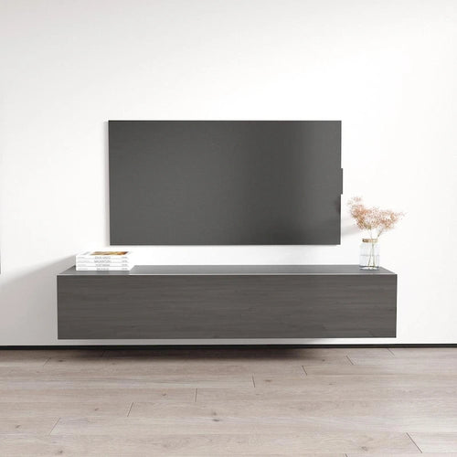 Mobile TV sospeso a parete nero / bianco / rovere / grigio, 63", adatto a TV fino a 70", montaggio per 1 persona