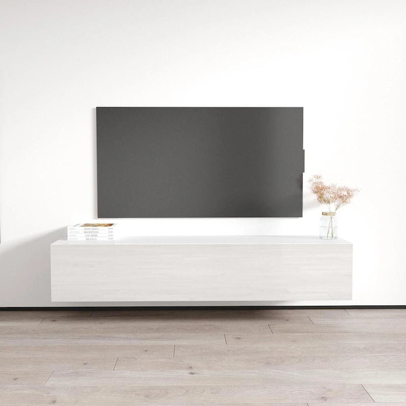 Mobile TV sospeso a parete nero / bianco / rovere / grigio, 63", adatto a TV fino a 70", montaggio per 1 persona