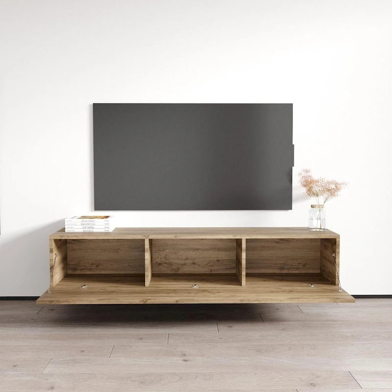 Mobile TV sospeso a parete nero / bianco / rovere / grigio, 63", adatto a TV fino a 70", montaggio per 1 persona