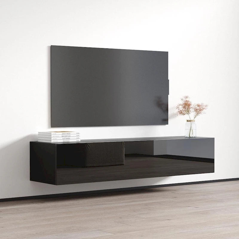 Mobile TV sospeso a parete nero / bianco / rovere / grigio, 63", adatto a TV fino a 70", montaggio per 1 persona