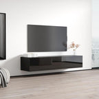 Mobile TV sospeso a parete nero / bianco / rovere / grigio, 63", adatto a TV fino a 70", montaggio per 1 persona