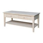 Solid Wood Coffee Table, Multi-Color Options, 48"W x 24"D x 19"H