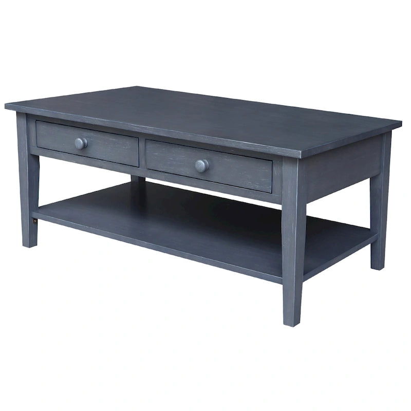 Solid Wood Coffee Table, Multi-Color Options, 48"W x 24"D x 19"H