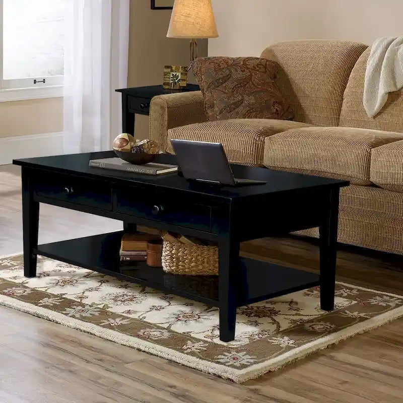 Solid Wood Coffee Table, Multi-Color Options, 48"W x 24"D x 19"H