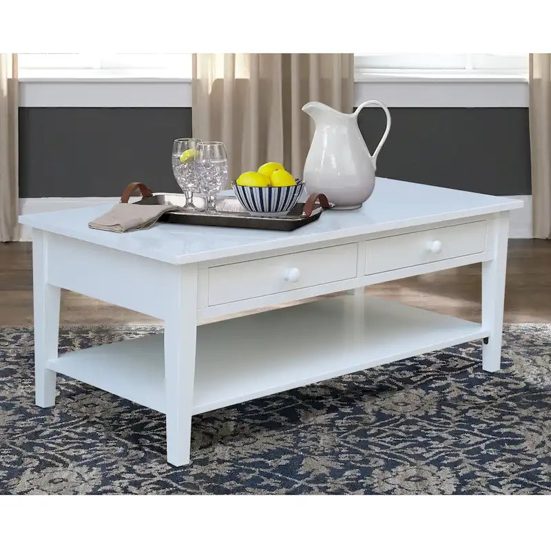 Solid Wood Coffee Table, Multi-Color Options, 48"W x 24"D x 19"H