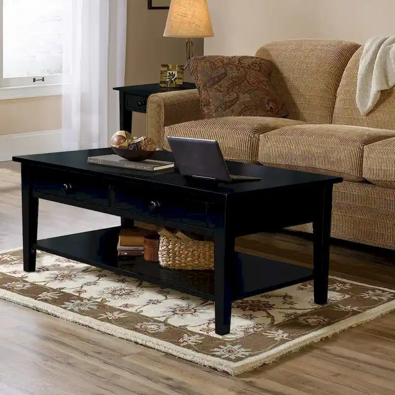 Solid Wood Coffee Table, Multi-Color Options, 48"W x 24"D x 19"H