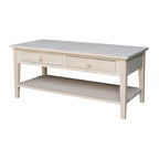 Solid Wood Coffee Table, Multi-Color Options, 48"W x 24"D x 19"H