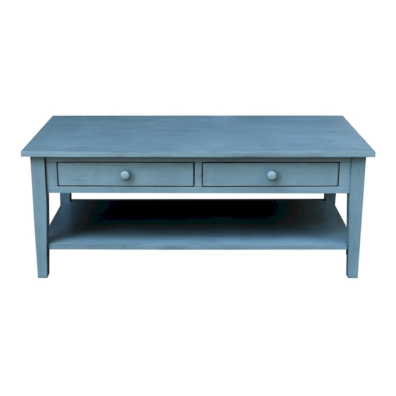 Solid Wood Coffee Table, Multi-Color Options, 48"W x 24"D x 19"H