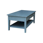 Solid Wood Coffee Table, Multi-Color Options, 48"W x 24"D x 19"H