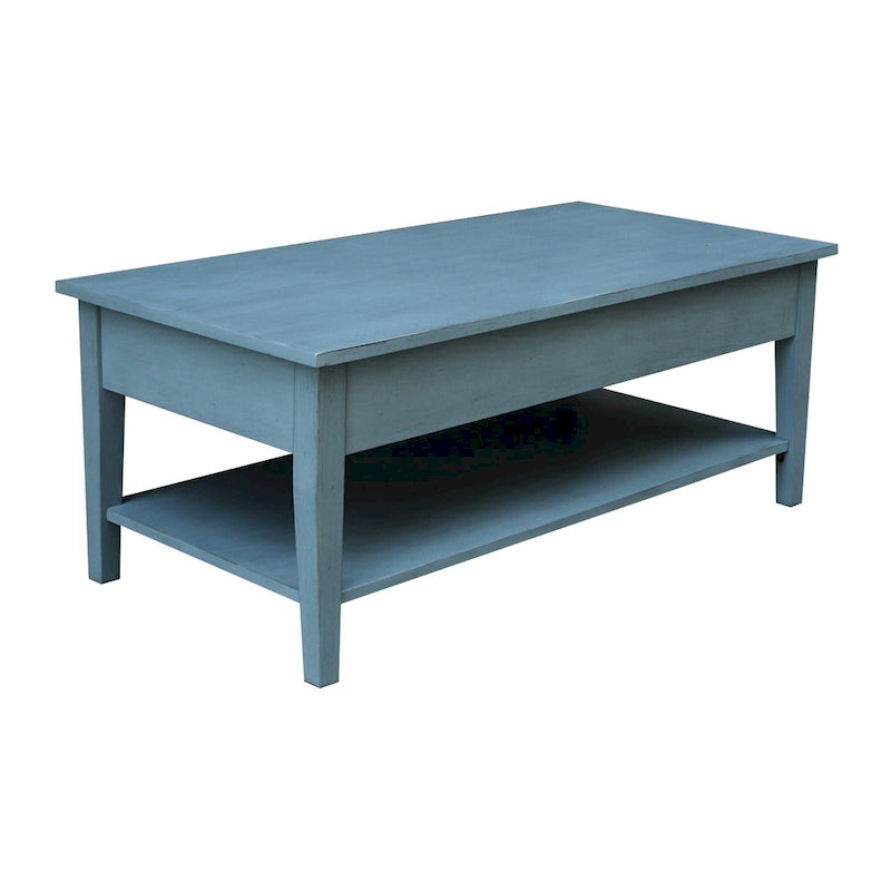 Solid Wood Coffee Table, Multi-Color Options, 48"W x 24"D x 19"H