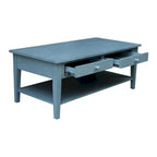 Solid Wood Coffee Table, Multi-Color Options, 48"W x 24"D x 19"H
