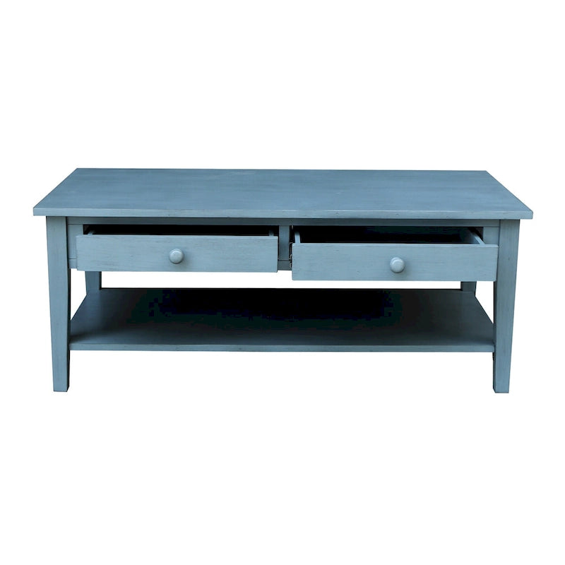 Solid Wood Coffee Table, Multi-Color Options, 48"W x 24"D x 19"H