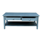 Solid Wood Coffee Table, Multi-Color Options, 48"W x 24"D x 19"H