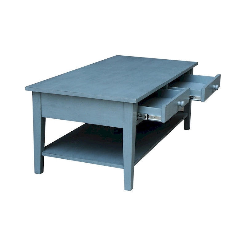 Solid Wood Coffee Table, Multi-Color Options, 48"W x 24"D x 19"H