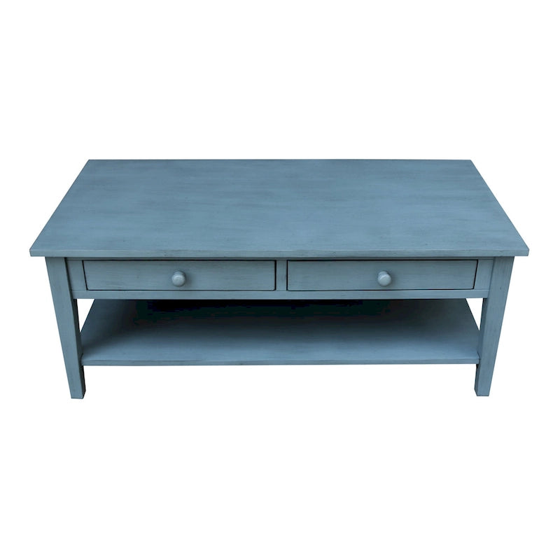 Solid Wood Coffee Table, Multi-Color Options, 48"W x 24"D x 19"H