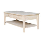Solid Wood Coffee Table, Multi-Color Options, 48"W x 24"D x 19"H