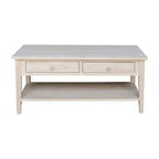 Solid Wood Coffee Table, Multi-Color Options, 48"W x 24"D x 19"H