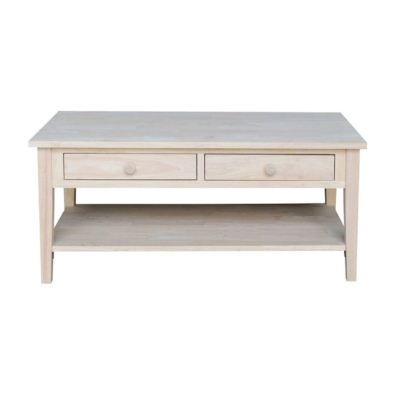 Solid Wood Coffee Table, Multi-Color Options, 48"W x 24"D x 19"H