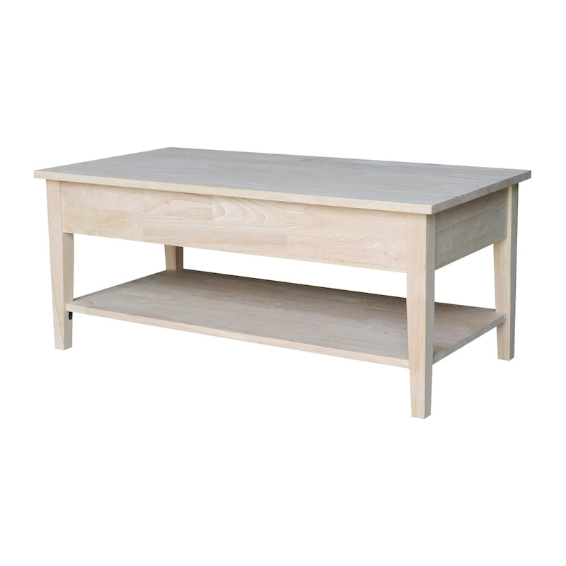Solid Wood Coffee Table, Multi-Color Options, 48"W x 24"D x 19"H