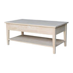 Solid Wood Coffee Table, Multi-Color Options, 48"W x 24"D x 19"H