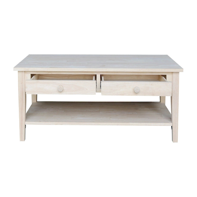 Solid Wood Coffee Table, Multi-Color Options, 48"W x 24"D x 19"H