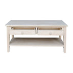 Solid Wood Coffee Table, Multi-Color Options, 48"W x 24"D x 19"H