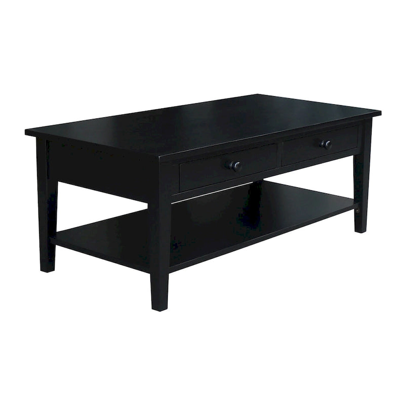 Solid Wood Coffee Table, Multi-Color Options, 48"W x 24"D x 19"H
