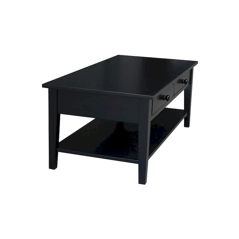 Solid Wood Coffee Table, Multi-Color Options, 48"W x 24"D x 19"H