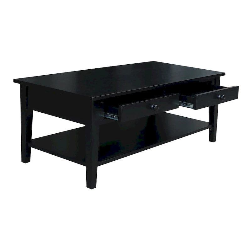 Solid Wood Coffee Table, Multi-Color Options, 48"W x 24"D x 19"H