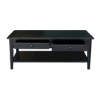 Solid Wood Coffee Table, Multi-Color Options, 48"W x 24"D x 19"H