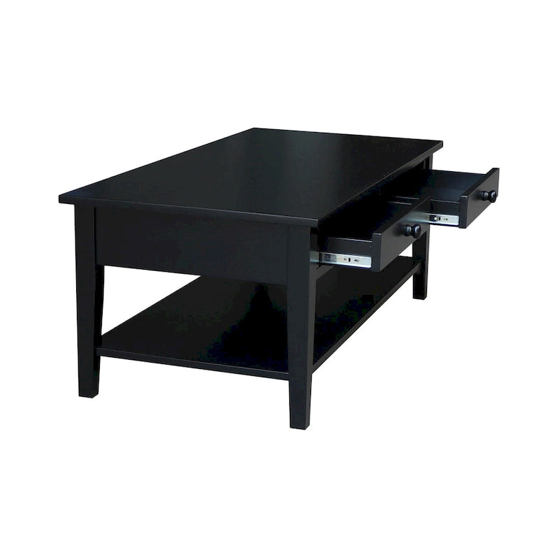 Solid Wood Coffee Table, Multi-Color Options, 48"W x 24"D x 19"H
