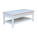 Solid Wood Coffee Table, Multi-Color Options, 48"W x 24"D x 19"H