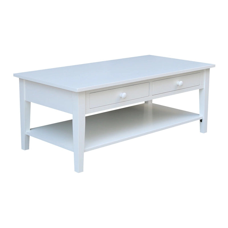Solid Wood Coffee Table, Multi-Color Options, 48"W x 24"D x 19"H