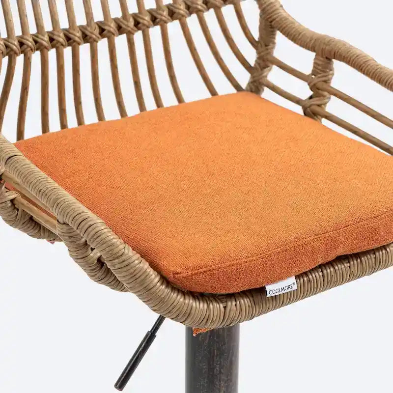 Drehbare Barhocker aus Stoff mit Fußstütze, 2er-Set – Beige / Blau / Rot / Orange / Grün