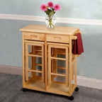 Carson Carrington Dalur 3-piece Foldable Rolling Wooden Kitchen Cart