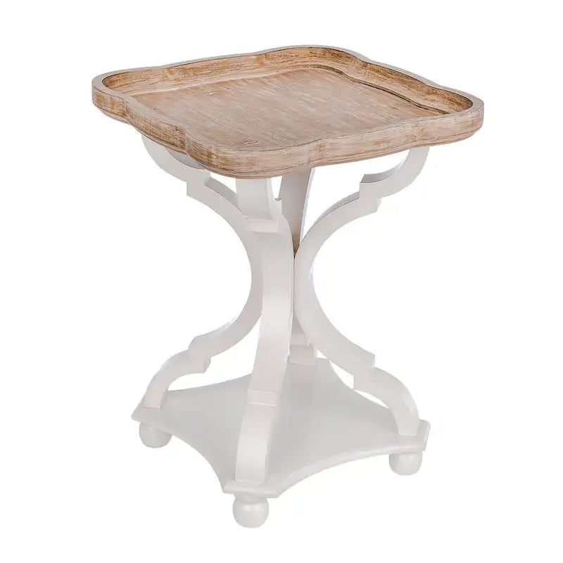White / Black / All White Tray Top End Table, Square, Single