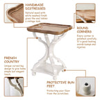 White / Black / All White Tray Top End Table, Square, Single