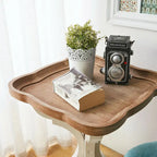 White / Black / All White Tray Top End Table, Square, Single