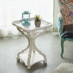 White / Black / All White Tray Top End Table, Square, Single