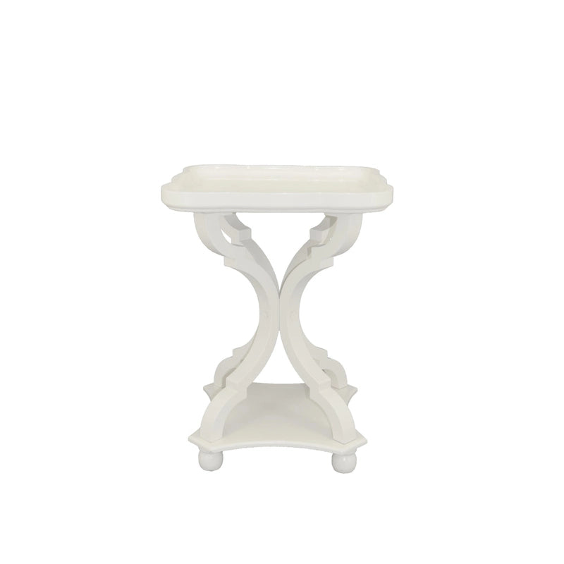 White / Black / All White Tray Top End Table, Square, Single