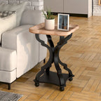 White / Black / All White Tray Top End Table, Square, Single