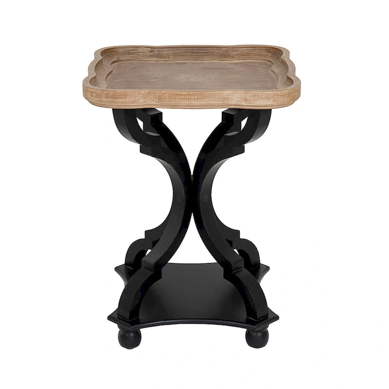 White / Black / All White Tray Top End Table, Square, Single