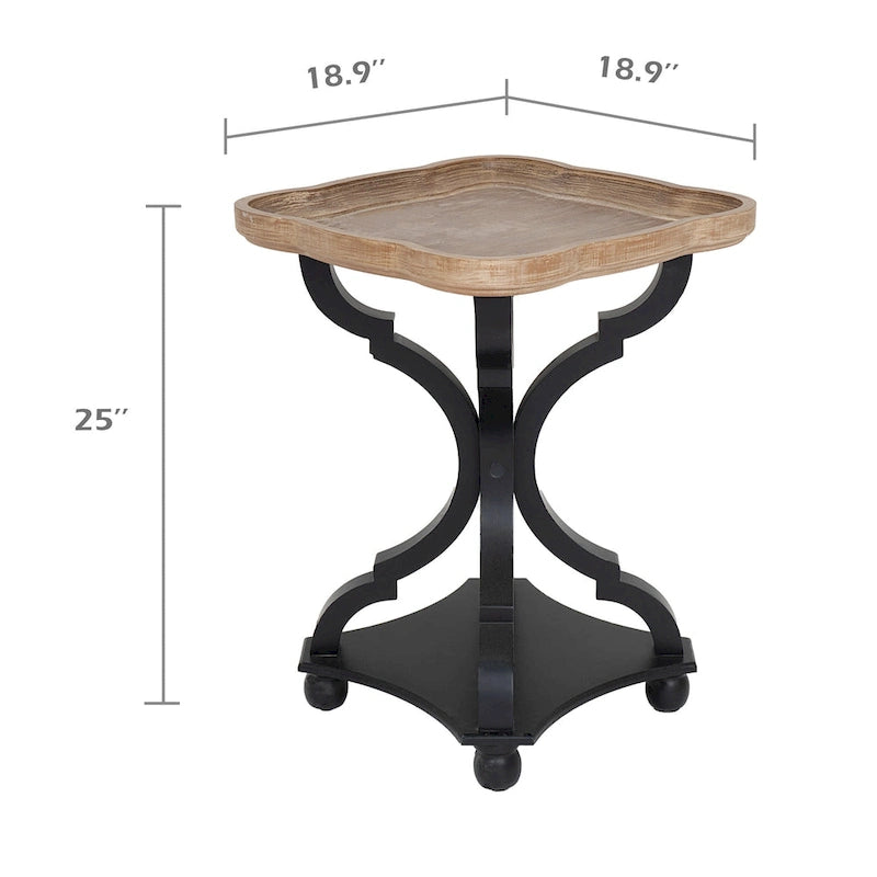 White / Black / All White Tray Top End Table, Square, Single