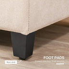 Panca contenitore in lino beige trapuntato, per 1 persona