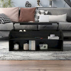 Reclaimed Black Oak 44" Lift-Top Coffee Table with Storage, Transitional Style
