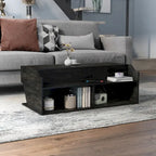 Reclaimed Black Oak 44" Lift-Top Coffee Table with Storage, Transitional Style