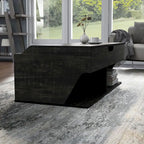 Reclaimed Black Oak 44" Lift-Top Coffee Table with Storage, Transitional Style