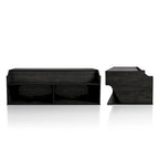 Reclaimed Black Oak 44" Lift-Top Coffee Table with Storage, Transitional Style