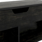 Reclaimed Black Oak 44" Lift-Top Coffee Table with Storage, Transitional Style