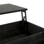 Reclaimed Black Oak 44" Lift-Top Coffee Table with Storage, Transitional Style